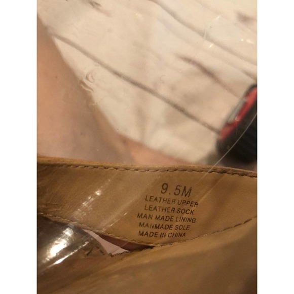 Antonio Melani Beige Cork Heels Platforms Wedge 9.5 tan Leather - Picture 8 of 9